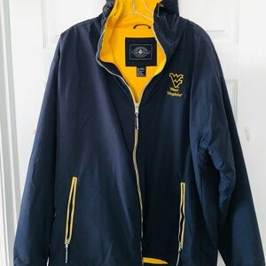 West Virginia Mountaineers Team Jacket Vintage Size L Hooded Full Zip